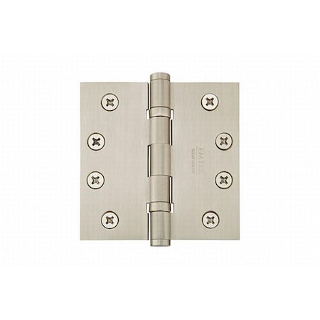 Patioplus 4 x 4 in. Square Steel Heavy Duty Ball Bearing Hinges, Satin Nickel, Set of 2 PA1628028